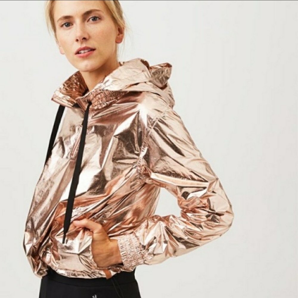 Lou & Grey Rose Gold Metallic Windbreaker Pullove